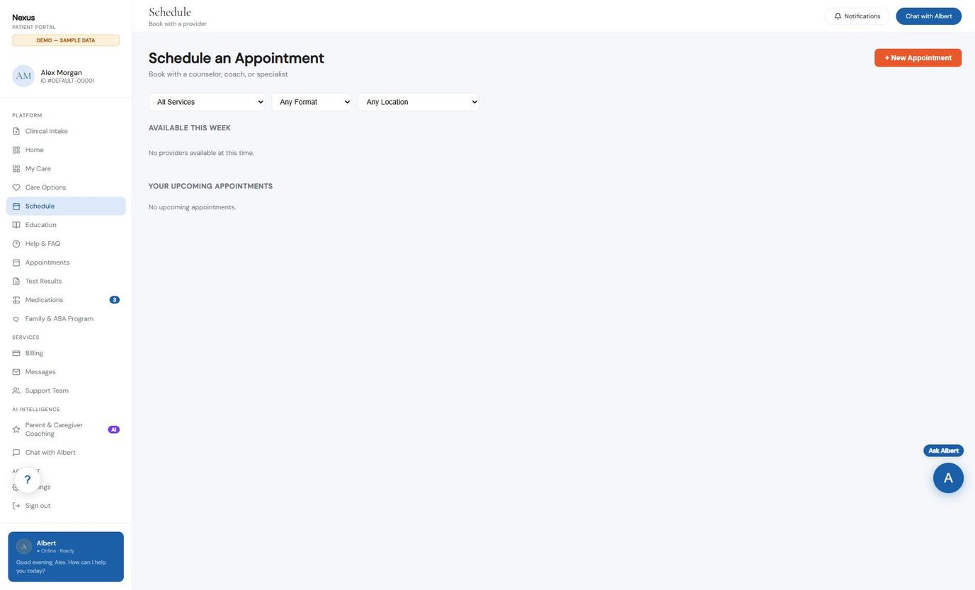 Appointment scheduling screen