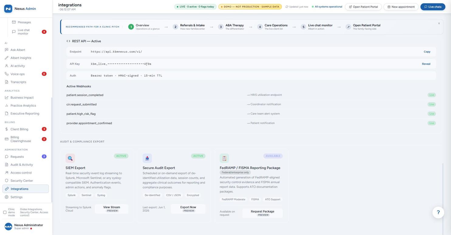 Additional integration categories screen
